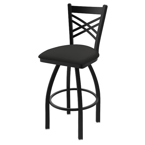 25" Swivel Counter Stool, Black Wrinkle, Canter Iron Seat